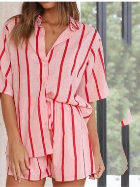 Runway Scout By Frankie Striped Linen Set